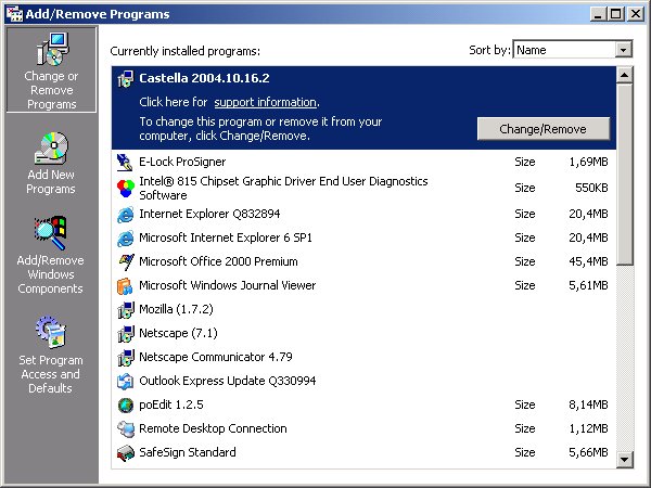 Add/Remove Programs